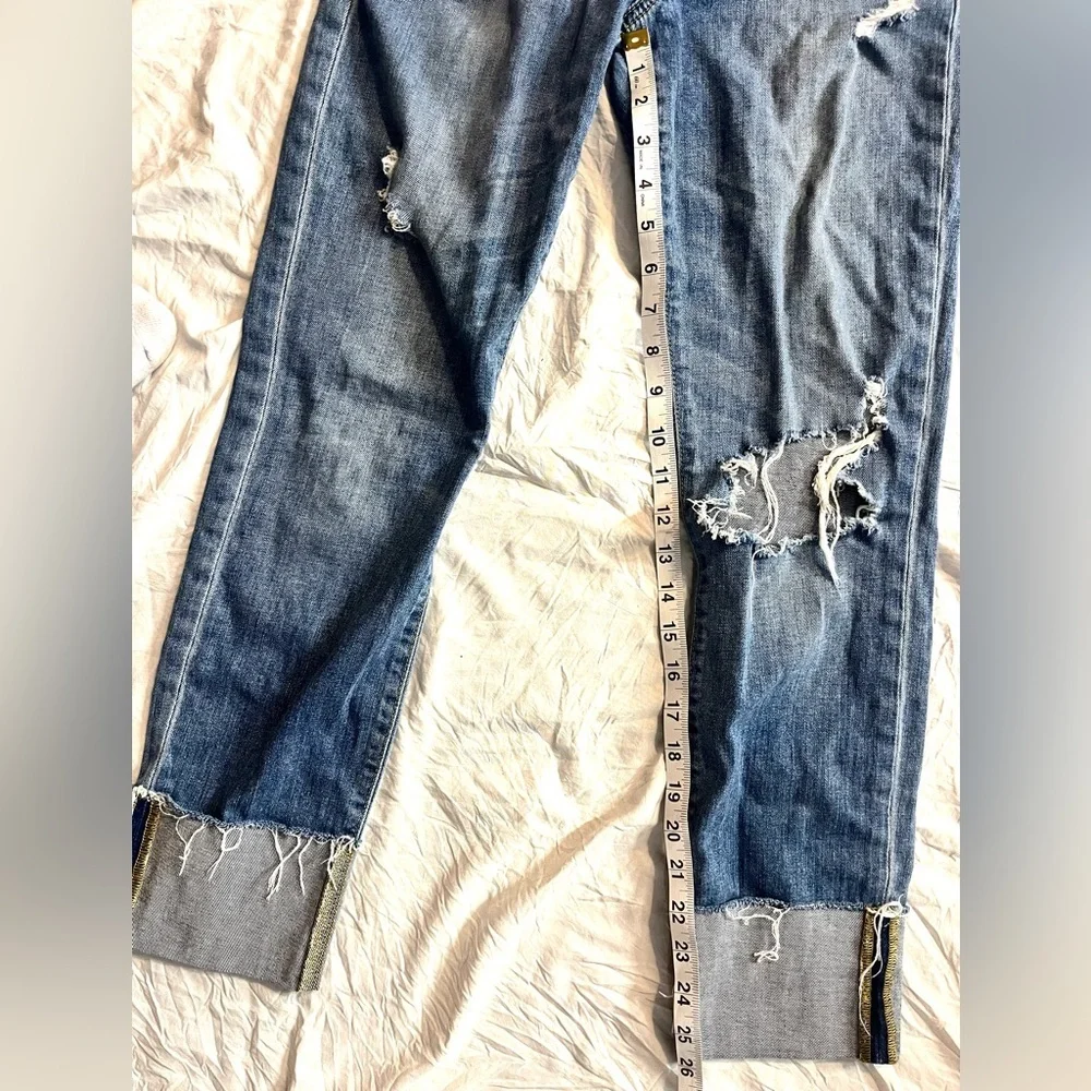 Joe’s Jeans Distressed Cuff Crop Women’s Blue Jeans Waist Size 26 - Picture 7 of 16
